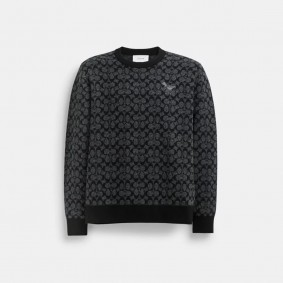 Coach Outlet Rexy Sweater Black Signature CP968