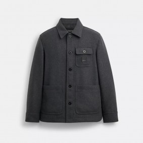 Coach Outlet Shirt Jacket Charcoal CN942