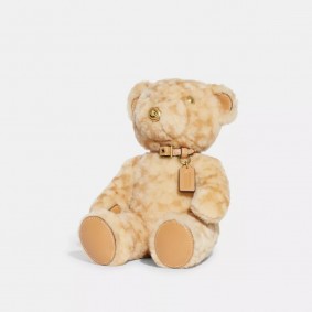 Coach Outlet Bear Collectible In Signature Shearling Beige C7058