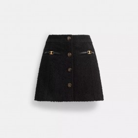 Coach Outlet Heritage C Boucle Mini Skirt Black CM415