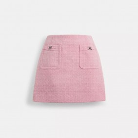 Coach Outlet Heritage C Tweed Skirt Pink CN470