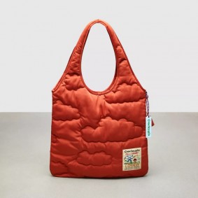 Coach Outlet Coachtopia Loop Quilted Cloud Tote Deep Orange CO668