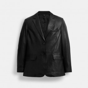 Coach Outlet Leather Blazer Black CQ220