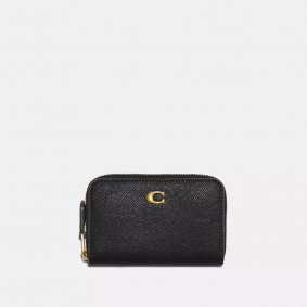 Coach Outlet Small Zip Around Card Case Black C6723