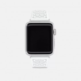 Coach Outlet Apple Watch® Strap 38 Mm 40 Mm And 41 Mm Pearlized White CQ607