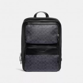 Coach Outlet Gotham Backpack In Signature Canvas Charcoal Black C5328