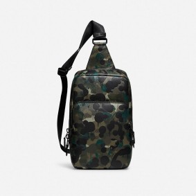 Coach Outlet Gotham Pack With Camo Print Green Blue C5334