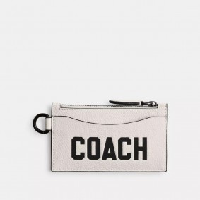 Coach Outlet Zip Card Case With Coach Graphic Chalk Multi CP273