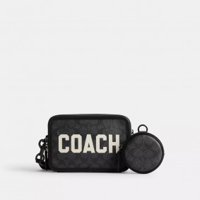 Coach Outlet Charter Crossbody In Signature Canvas With Coach Graphic Charcoal Multi CP269