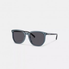Coach Outlet Geometric Square Sunglasses Transparent Blue CL911