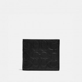 Coach Outlet 3 In 1 Wallet In Signature Leather Black C1231