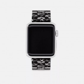 Coach Outlet Apple Watch® Strap 38 Mm 40 Mm And 41 Mm Black Signature CO212