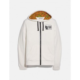 Coach DISNEY MICKEY MOUSE X KEITH HARING FULL ZIP HOODIE 5469WHT