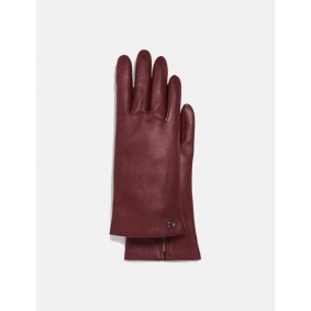 Coach SCULPTED SIGNATURE LEATHER TECH GLOVES 76014 DEB