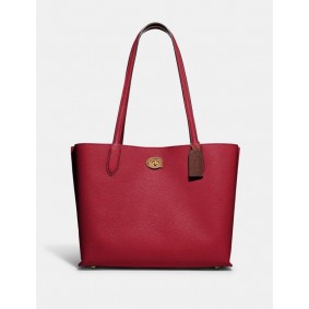 Coach WILLOW TOTE IN COLORBLOCK WITH SIGNATURE CANVAS INTERIOR C0692 V5MBV