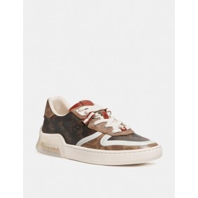 Coach CITYSOLE COURT SNEAKER WITH HORSE AND CARRIAGE PRINT C2320 BRN