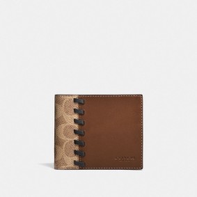 Coach 3-IN-1 WALLET IN BLOCKED SIGNATURE CANVAS WITH WHIPSTITCH C3786 P7J
