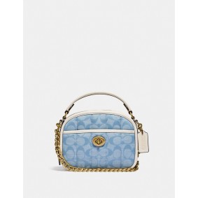 Coach LUNCHBOX TOP HANDLE IN SIGNATURE CHAMBRAY WITH QUILTING C4688 B4SUX