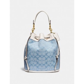Coach FIELD BUCKET BAG IN SIGNATURE CHAMBRAY C4693 B4SUX