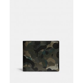 Coach 3-IN-1 WALLET WITH CAMO PRINT C5349 GN/BL