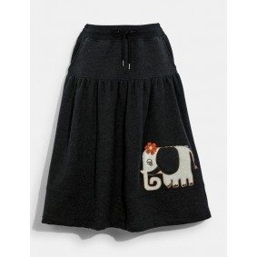 Coach JERSEY SKIRT WITH COVERSTITCH DETAIL C5549 CHR