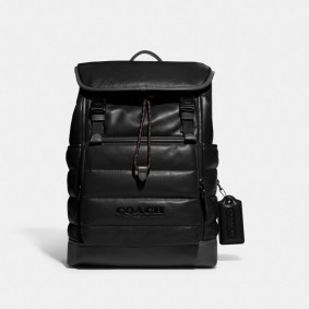 Coach LEAGUE FLAP BACKPACK WITH QUILTING C6614 JIBLK