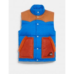Coach MOUNTAINEERING VEST IN RECYCLED POLYESTER C7626 BLU