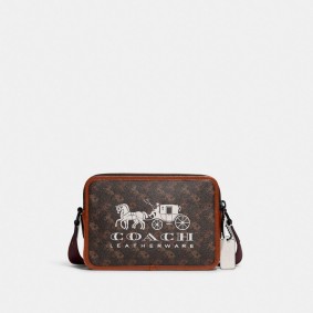 Coach CHARTER CROSSBODY 24 WITH HORSE AND CARRIAGE PRINT C8445 JITX0