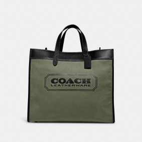 Coach FIELD TOTE 40 IN ORGANIC COTTON CANVAS WITH COACH BADGE C8457 JIARY