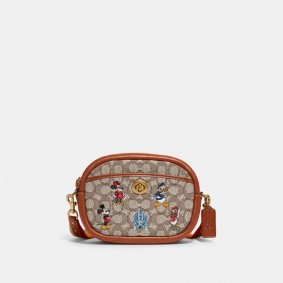 Coach DISNEY X COACH CAMERA BAG IN SIGNATURE TEXTILE JACQUARD WITH MICKEY MOUSE AND FRIENDS EMBROIDERY C8555 B4TJ2