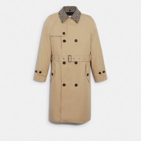 Coach TRENCH COAT IN ORGANIC COTTON AND RECYCLED POLYESTER C8713 KHA
