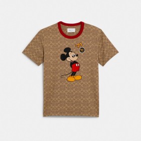 Coach DISNEY X COACH MICKEY MOUSE AND FRIENDS SIGNATURE T-SHIRT IN ORGANIC COTTON C9145 O48