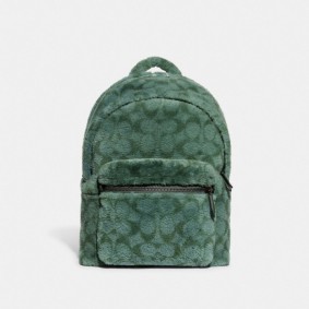 COACH CHARTER BACKPACK IN SIGNATURE SHEARLING CC079 PST pistachio