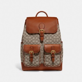 COACH FRANKIE BACKPACK IN SIGNATURE TEXTILE JACQUARD CE476 COC cocoa