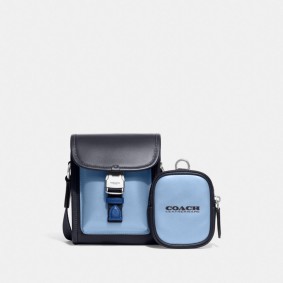 COACH CHARTER NORTH/SOUTH CROSSBODY WITH HYBRID POUCH IN COLORBLOCK CF114 V0Y pool/midnight navy