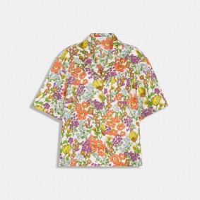 COACH Floral Button Down Shirt CJ472 Ivory Multi
