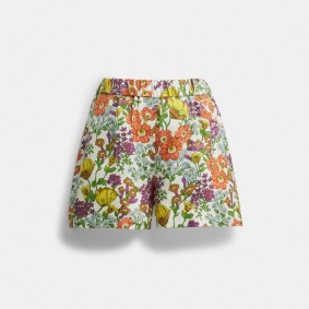 COACH Floral Shorts CJ478 Ivory Multi